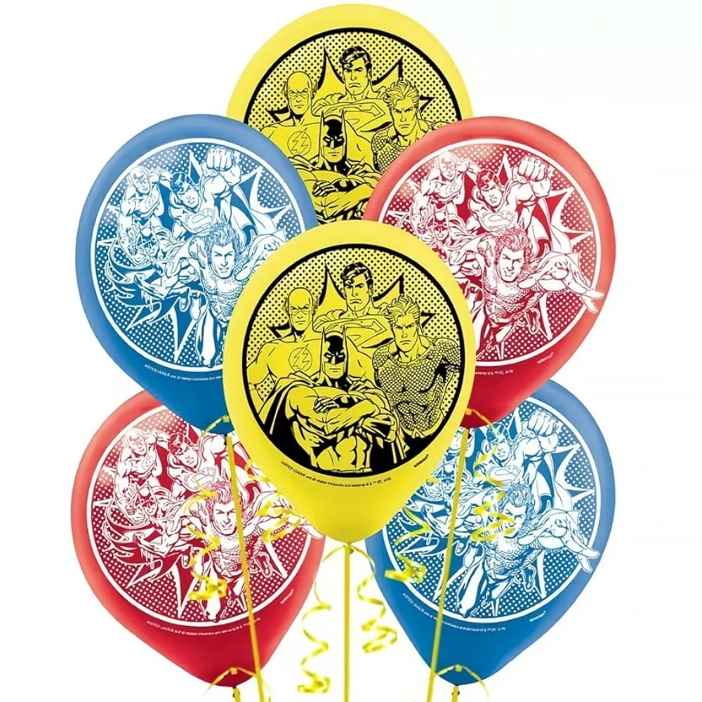 Justice League Heroes Unite™ Multicolor Latex Balloons - 12" (6 Pc)